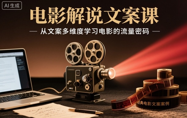 【视频课程】电影解说文案课,从文案多维度学习电影的流量密码 【视频课程】电影解说文案课,从文案多维度学习电影的流量密码